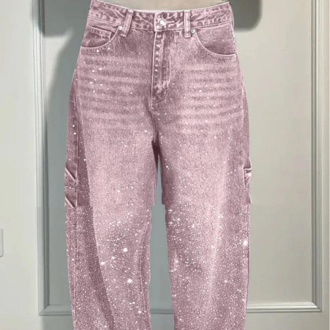 Rockstario Rhinestone Loose Harem Jeans