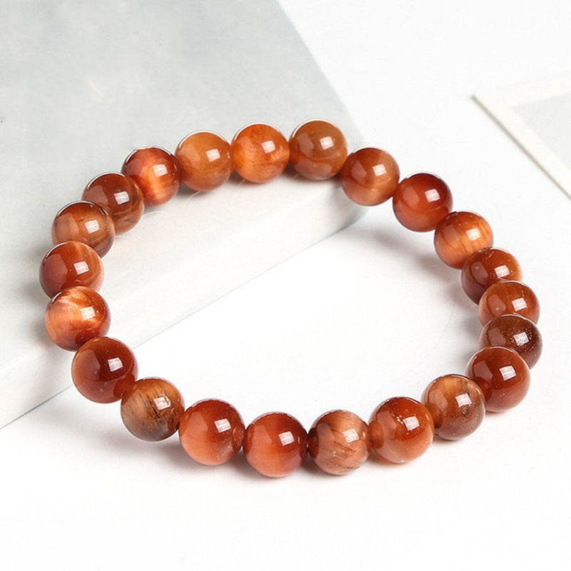 Rockstario Natural Tiger Eye Stone Men's Bracelet