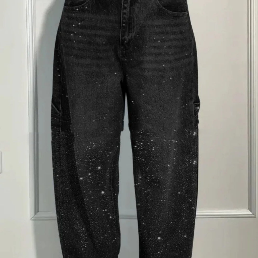 Rockstario Rhinestone Loose Harem Jeans